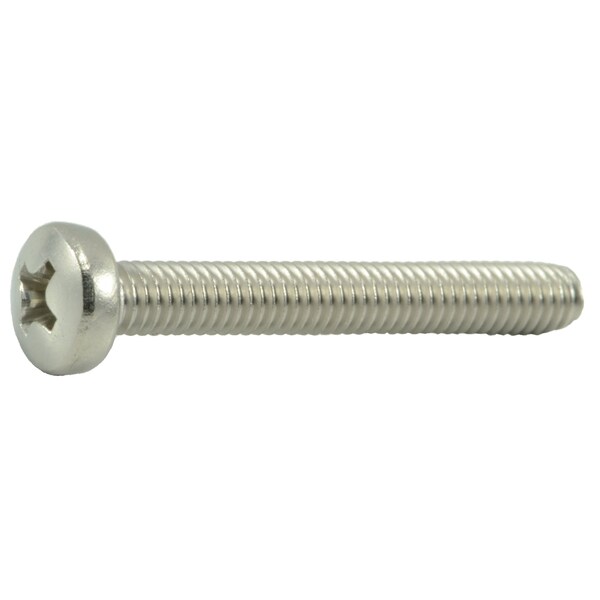 Midwest Fastener M4-0.70 x 30 mm Phillips Pan Machine Screw, Plain A2 Stainless Steel, 100 PK 55056 - main